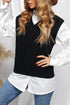 V-Neck Twist Knitted Vest Sweater
